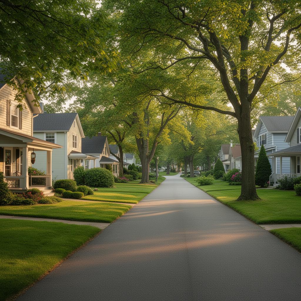Lawn care service area around Vestal, NY with maintained residential yards.